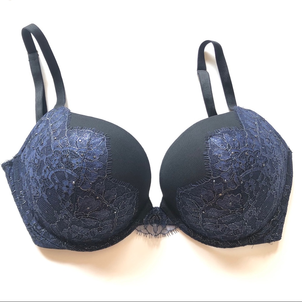Blue & black Lacey Victoria’s Secret Bra